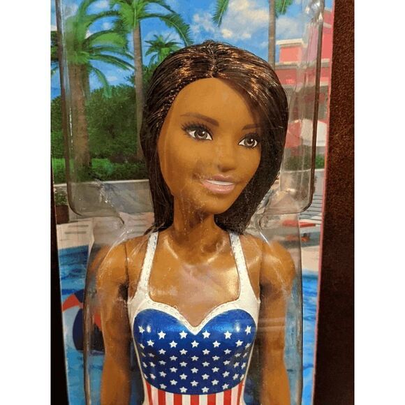NWT 2019 Barbie Mattel Olympic Swimmer USA Swim Team African American Doll - Picture 1 of 8